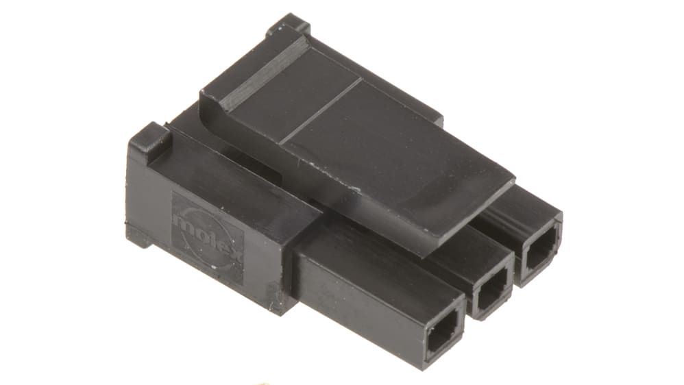 Carcasa de conector Molex 43645-0300, Serie Micro-Fit 3.0, paso: 3mm, 3 contactos, , 1 fila filas, Recto, Hembra, Carcasa de conector Molex 43645-0300, Serie Micro-Fit 3.0, paso: 3mm, 3 contactos, , 1 fila filas, Recto, Hembra,