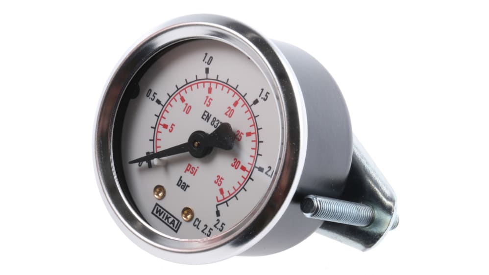 WIKA Analogue Pressure Gauge 2.5bar Back Entry 7834018 UKAS 0bar min