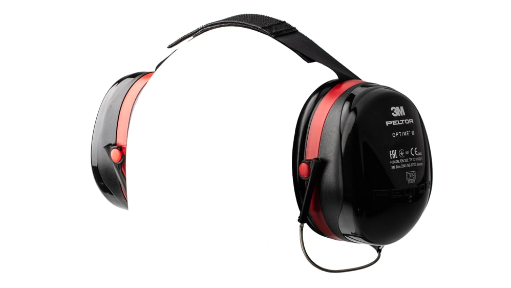 H540B-412, Casque anti-bruit 3M PELTOR série Optime III Serre-nuque 34dB  Noir, Rouge