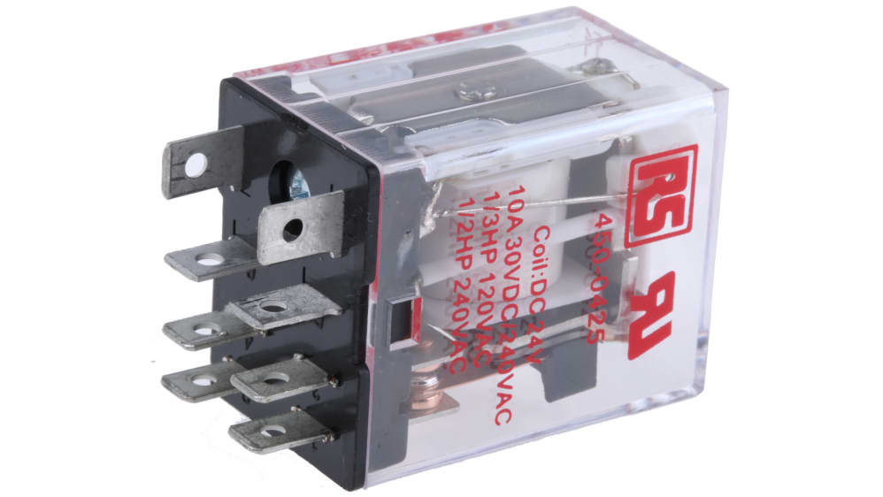 RS PRO パワーリレー, 24V dc, DPDT, 10A, プラグイン取り付け | RS