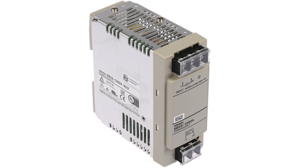 S8VS-12024 | Omron S8VS DINレール電源 5 A 264V ac 入力電圧：AC 24V