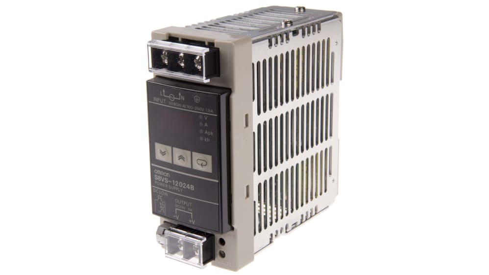 S8VS-12024B | Omron S8VS Switch Mode DIN Rail Power Supply, 85