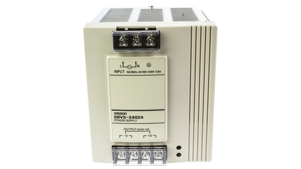 S8VS-24024 | Omron S8VS DINレール電源 10 A 264V ac 入力電圧：AC