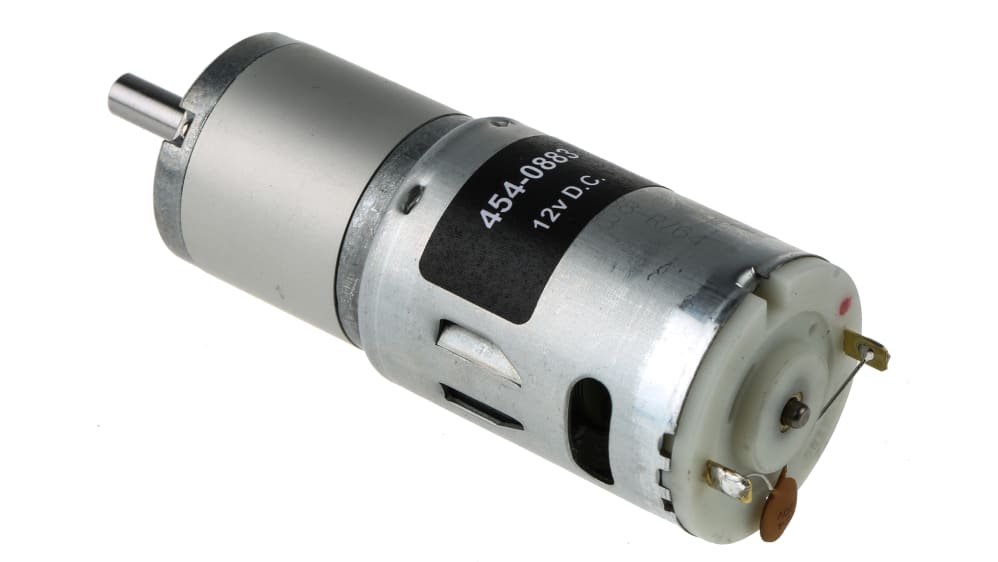 RS PRO DC-Getriebemotor, Typ M. Bürsten u. Getriebe, 12 V dc / 19,8 W, 98  Ncm, Wellen-Ø 6mm, B 35.8mm, L. 85.8mm