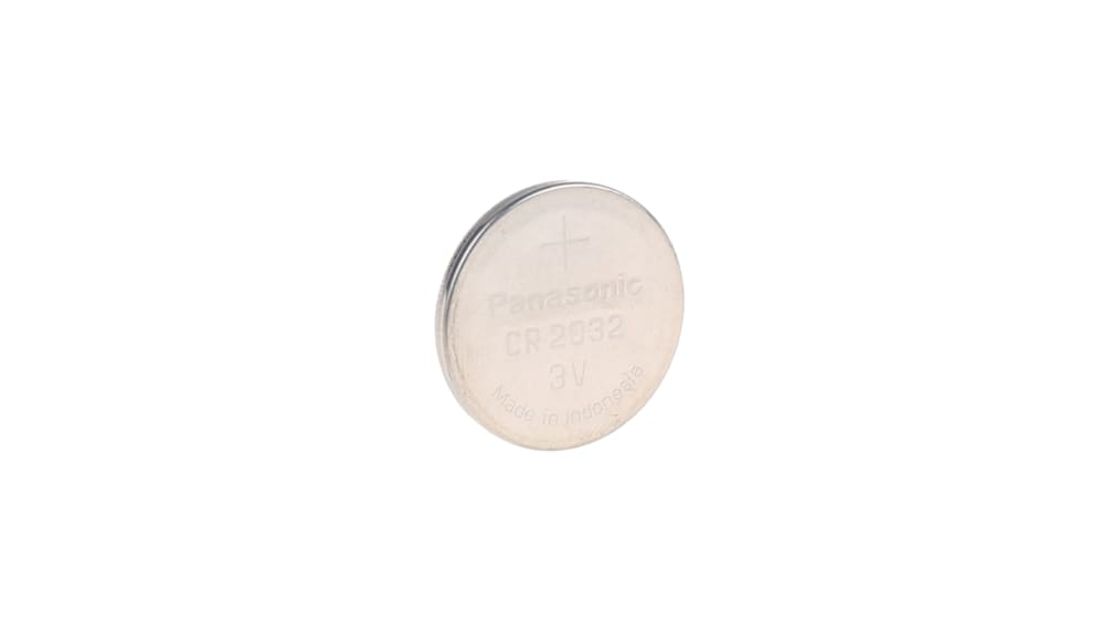 CR-2032/VCN, Panasonic CR2032 Button Battery, 3V, 20mm Diameter