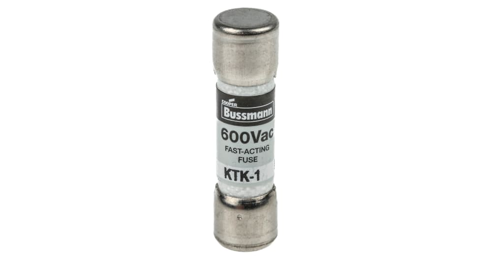 KTK-1 Eaton 1A F Melamine Cartridge Fuse, 10 x 38mm RS