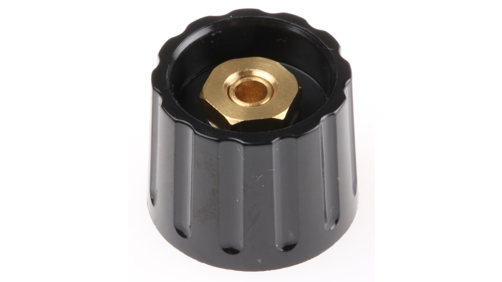 Quadrante potenziometro RS PRO Nero, 21 mm, albero da 17 mm (Tipo circolare) | RS
