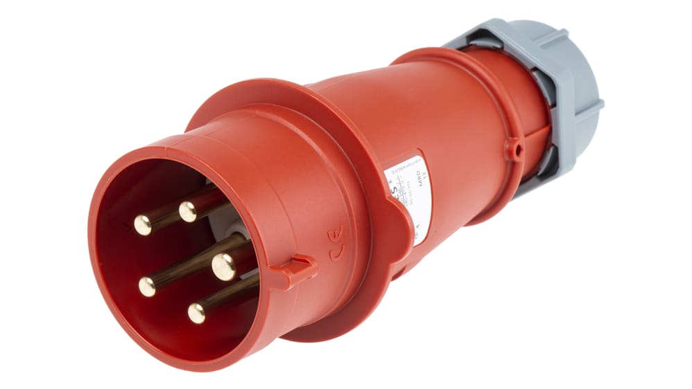 MENNEKES, AM-TOP IP44 Red Cable Mount 3P+N+PE Straight Industrial