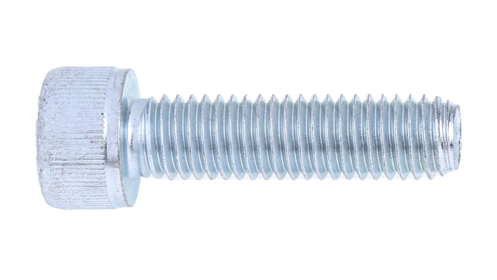 RS PRO, RS PRO Bright Zinc Plated Steel Hex Socket Cap Screw, DIN 912, M8  x 55mm, 124-7276