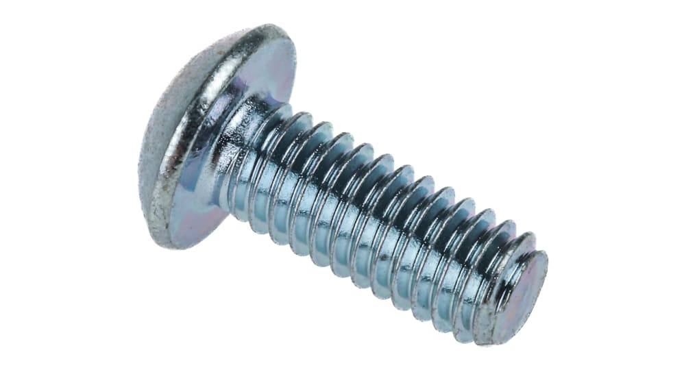 RS PRO Bright Zinc Plated Steel Hex Socket Button Screw ISO 7380
