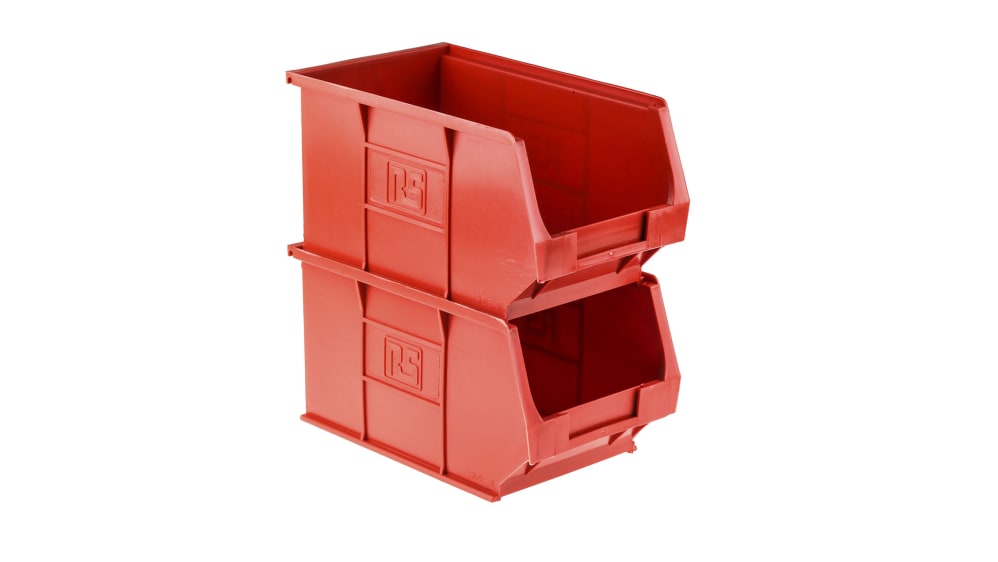 15 Gavetas de Plástico Apilables Nº 52 en Color Rojo