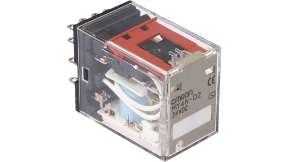 ＭＹ４ＮーＤ２（２４Ｖ） MY4IN-D2 DC24(S) | Omron DIN Rail Power Relay, 24V dc Coil, 5A