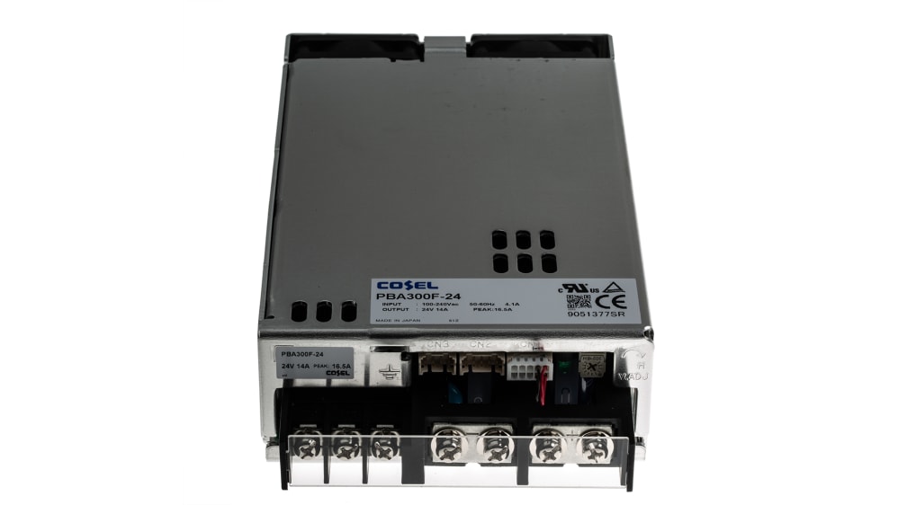 PBA300F-24 Cosel Switching Power Supply, 24V dc, 14A, 336W, Output, 120  → 350 V dc, 85 → 264 V ac Input Voltage RS