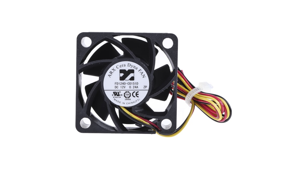 ARX 軸流ファン 電源電圧:12 V dc, DC, 40 x 40 x 20mm, FD1240 ARX 軸流ファン 電源電圧:12 V dc, DC, 40 x 40 x 20mm, FD1240