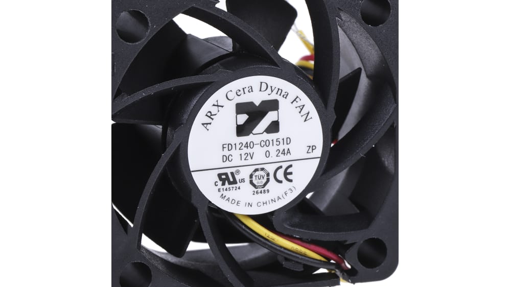 ARX 軸流ファン 電源電圧:12 V dc, DC, 40 x 40 x 20mm, FD1240 ARX 軸流ファン 電源電圧:12 V dc, DC, 40 x 40 x 20mm, FD1240