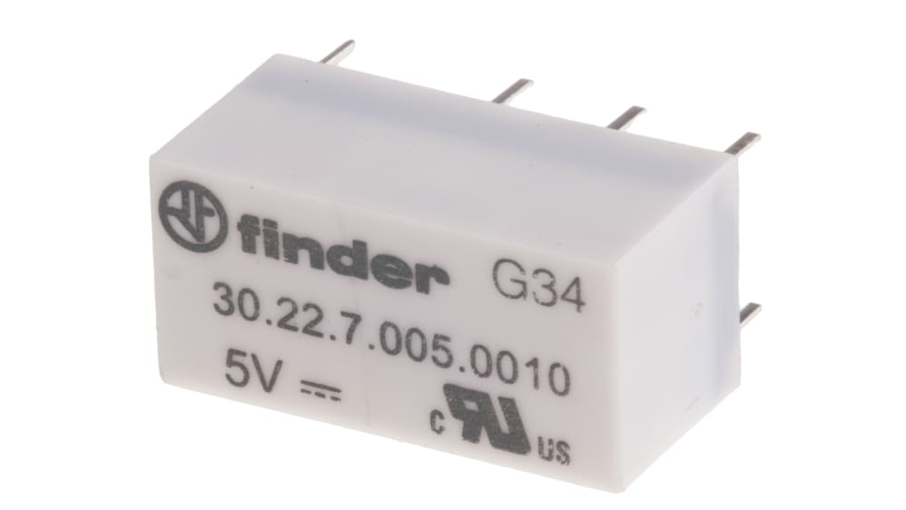 Relais de signal Finder 30 Series 5V cc, 2 RT, Montage sur CI