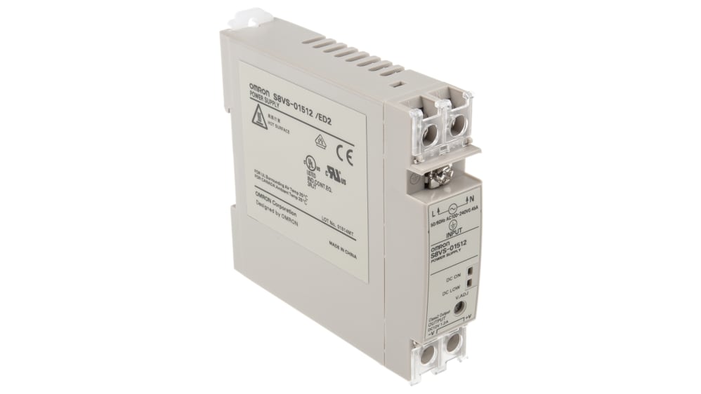 S8VS-01512 | オムロン S8VS DINレール取付け用スイッチング電源 12V