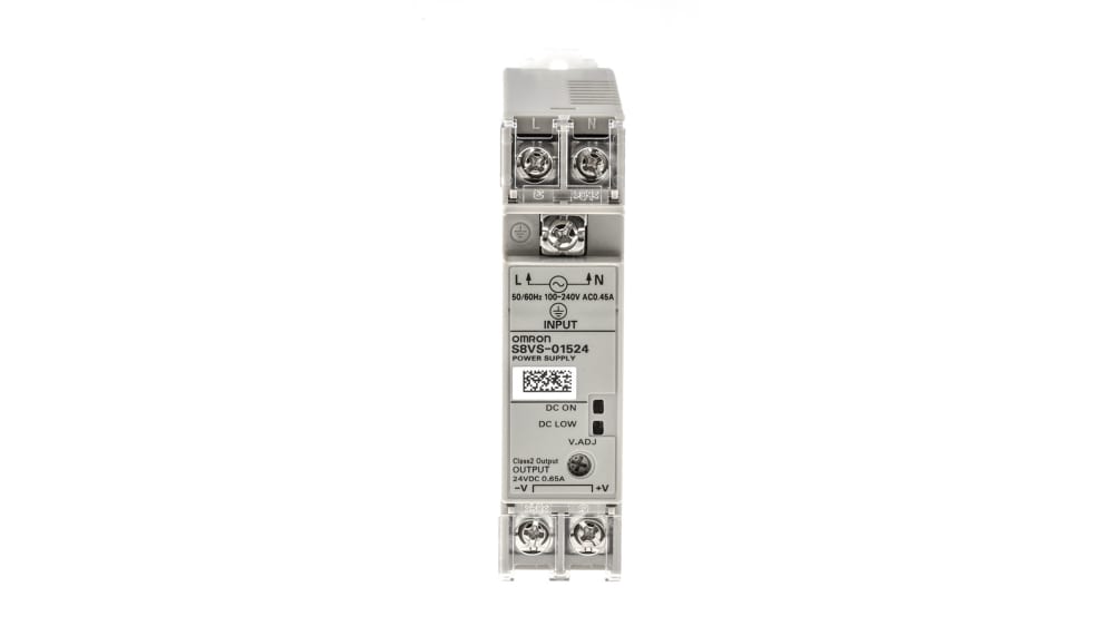 S8VS-01524 | Omron S8VS DINレール電源 650 mA 264V ac 入力電圧：AC
