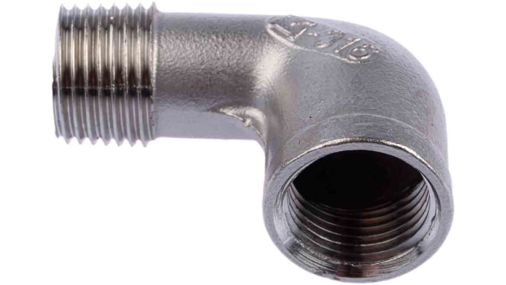 RS PRO Stainless Steel Pipe Fitting, 90° Circular Elbow, Female G 1/2in x  Female G 1/2in