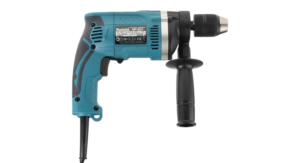 Makita HP1630 Perceuse à percussion fil électrique 650 W clé à mandrin