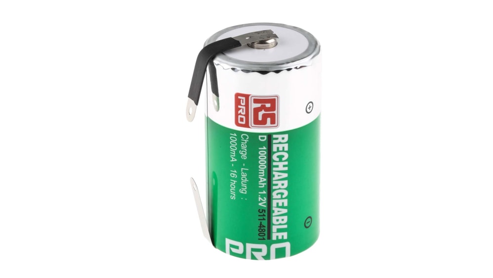 Batterie D rechargeable 10Ah NiMH 1.2 V RS PRO, Sortie Cosses