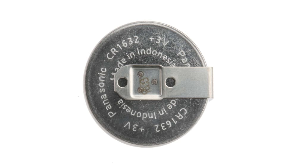 Pila de botón CR2025, 3V, 165mAh, litio - dióxido de manganesoterminal tipo  PCB