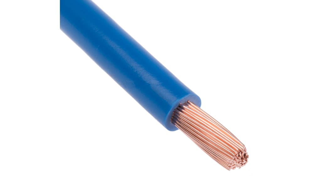 RS PRO Blue 0.75 mm² Hook Up Wire, 18 AWG, 24/0.2 mm, 100m, PVC Insulation