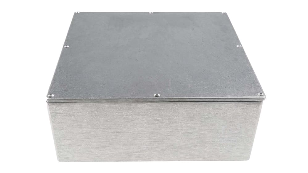 Caja RS PRO de Aluminio Presofundido Plateado, 250 x 250 x 100mm, IP66,  Apantallada Código RS: 517-3428