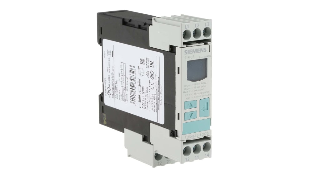 3UG4615-1CR20 | Siemens Phase, Voltage Monitoring Relay, 3 Phase, DPDT, 160 → 690V ac, DIN Rail | RS 3UG4615-1CR20 | Siemens Phase, Voltage Monitoring Relay, 3 Phase, DPDT, 160 → 690V ac, DIN Rail | RS