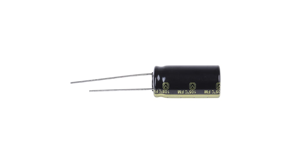 Condensatore elettrolico in alluminio Panasonic, serie FM-A, 47 uF, 25 V dc Conduttore radiale, ±20 % EEUFM1E470, 105 | RS