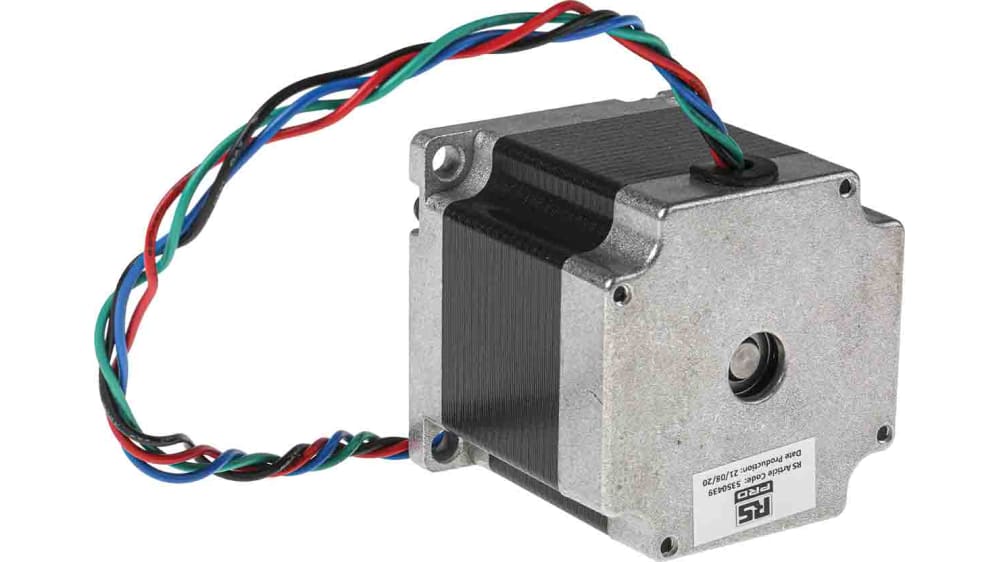 RS PRO Stepper Motor 2.5V, 1.26Nm Torque, 1.8 °, 56.4 x 56.4 mm