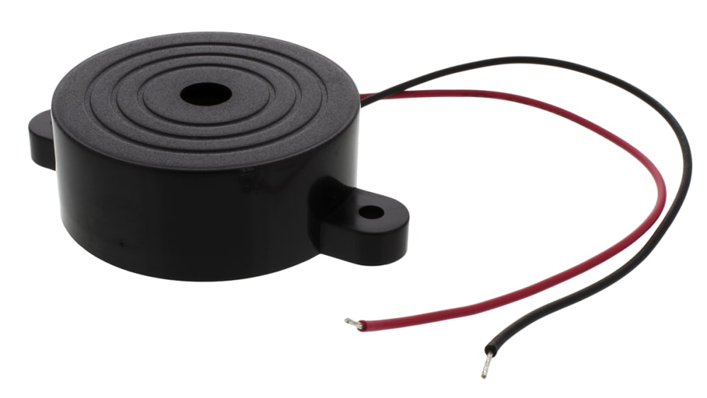 RS PRO 81dB Panel Mount Intermittent Internal Piezo Buzzer, 60 x 41.8 x  16mm, 3V dc Min, 28V dc Max