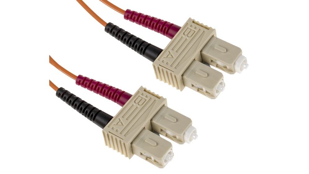 Câble fibre optique RS PRO 10m Avec connecteur / SC, OM1 Multi-mode ( Prix  pour 1 )