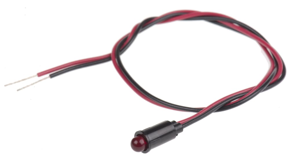 Dialight パイロットランプ, 5V dc, 赤, 実装ホールサイズ:6.4mm