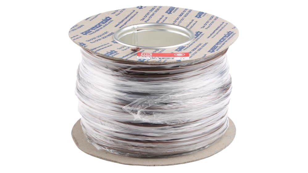 wire8 wire7 【25.5】 RS PRO H07V-K Series Brown 2.5 mm² Hook Up Wire, 13 AWG, 50, 100 m