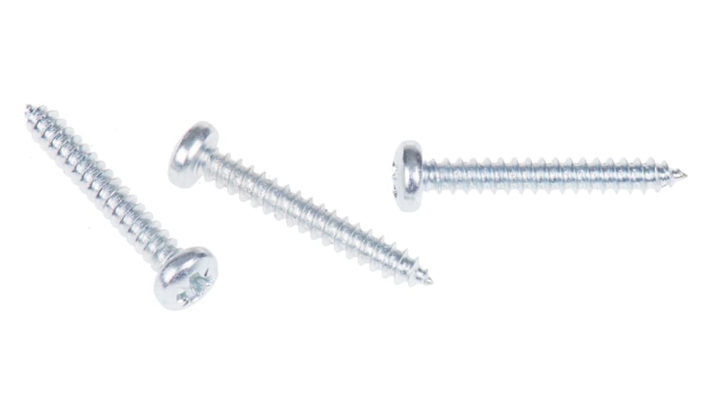 RS PRO Bright Zinc Steel Pan Head Self-Tapping Screw 25 mm 6 | RS