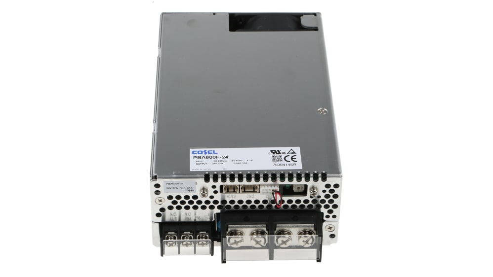 PBA600F-24 | コーセル スイッチング電源 24V dc 27A 648W | RS PBA600F-24 | コーセル スイッチング電源 24V dc 27A 648W | RS
