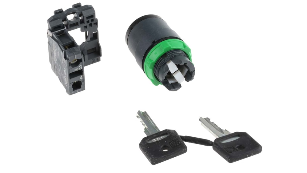 Bouton Tournant à Clé Schneider XB5-AG41 - Commutateur 2 Positions 1NO - Neuf