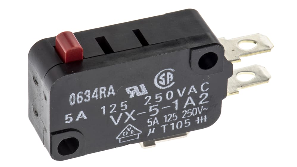 VX-5-1A2 | オムロン マイクロスイッチ, プランジャーピン, はんだ