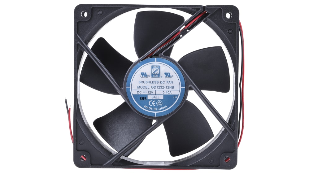 RS PRO Axial Fan, 12 V dc, DC Operation, 600mA Max, 120 x  120 x 32mm