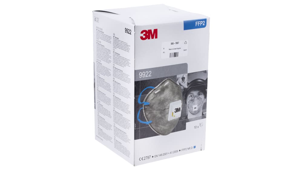 Lot De 10 Masques 3M 8322 FFP2 Avec Valve - Protection Contre Poussières Et Brouillards - Neuf