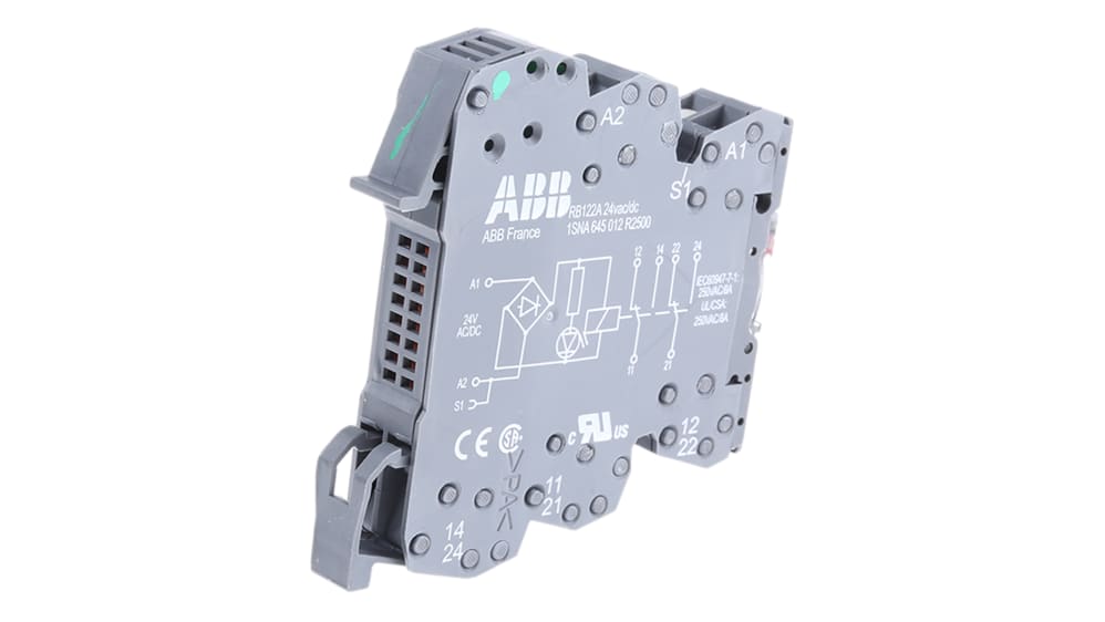 Relais d'interface ABB R600, 5V cc, 1 RT, montage Rail DIN