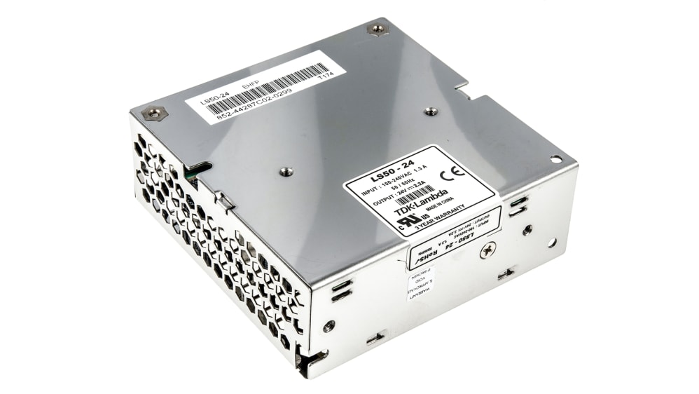 LS50-24 | TDKラムダ スイッチング電源 24V dc 2.2A 50W | RS LS50-24 | TDKラムダ スイッチング電源 24V dc 2.2A 50W | RS