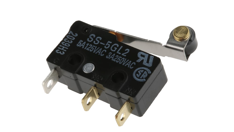 Heschen Lot De 2 Mini Micro Interrupteurs XSS-5GL2 – SPDT Rouleau Court 5A 125V / 3A 250V – CE & TÜV