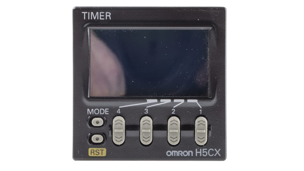 H5CX-L8SD-N Omron タイマーリレー フリッカーオフスタート1、 フリッカーオフスタート2、 フリッカーオンスタート1、  フリッカーオンスタート2 12 → 24V ac/dc パネルマウント RS