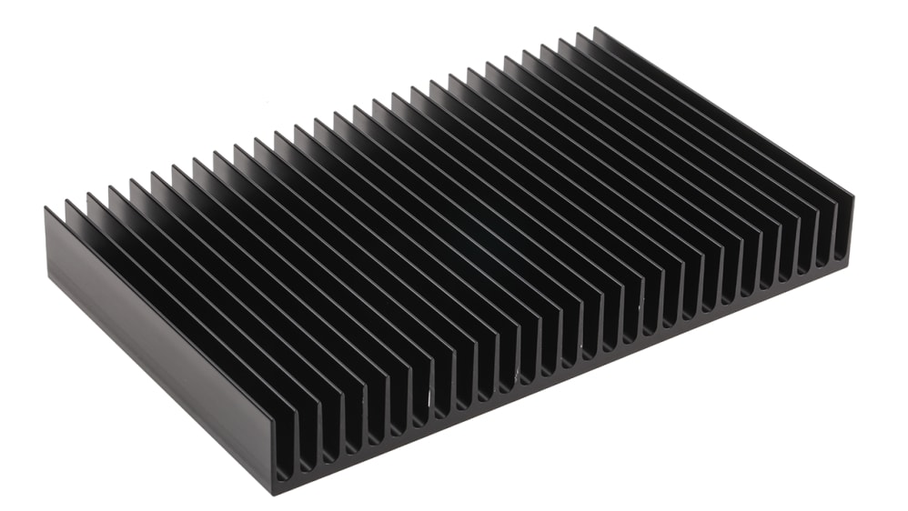 RS PRO アルミニウム ヒートシンク ユニバーサル角型アルミ, (L)125 mm