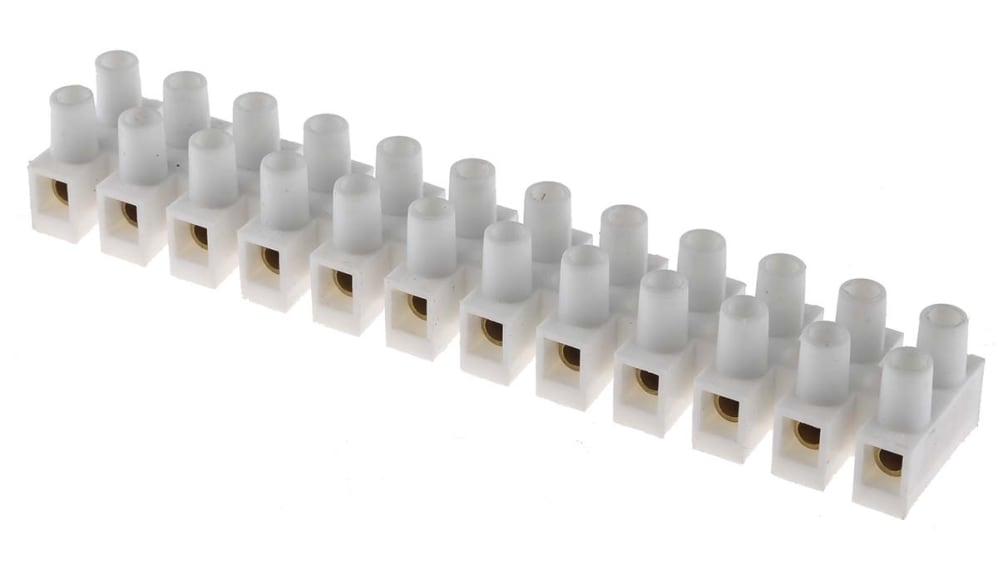 RS PRO Non-Fused Terminal Block, 3-Way, 20A, 12 AWG Wire, Screw Termination  RS Stock No.: 763-8129