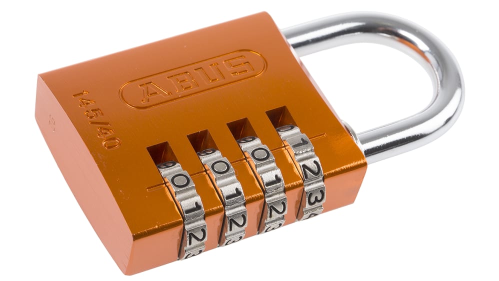 ABUS 安全用南京錠 シャックル径:6mm アルミ、スチール オレンジ 145