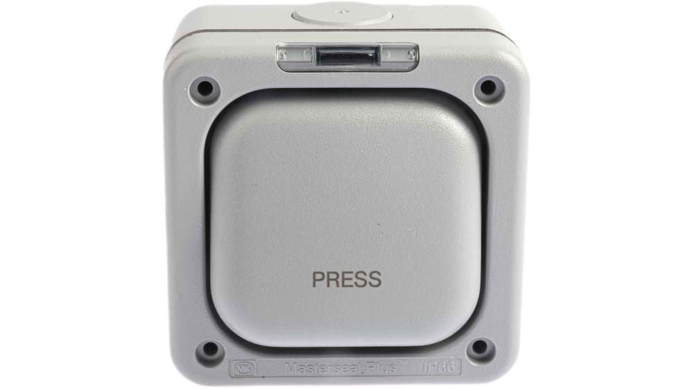 K56408GRY | MK Electric Grey Outdoor Light Switch, 2 Way, 1