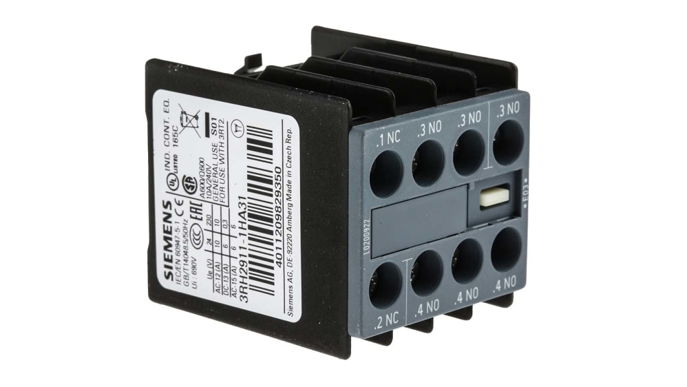 3RH2911-1HA31 | Styk pomocniczy Siemens 4 1NC + 3NO 3RH2 Śruba